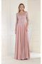 May Queen MQ1980 Pleated Satin Embroidered Mother of the Bride Gown with Rhinestone Details