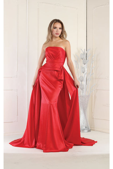 May Queen MQ1983 Strapless Ruched Sheath Evening Gown