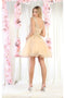 May Queen MQ1984 Embellished Sleeveless A-Line Graduation Dama Dress with Glitter Accents