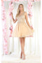 May Queen MQ1984 Embellished Sleeveless A-Line Graduation Dama Dress with Glitter Accents