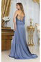 May Queen MQ1985 Satin One-Sleeve Gown with Strappy Back for Prom & Evening