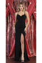 May Queen MQ1987 Crisscross Back Sheath Prom Dress with High Slit