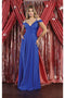 May Queen MQ1988 V-Neck Cold-Shoulder Ruched Long A-Line Dress