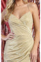 May Queen MQ1989 Spaghetti Strap Sheath Evening Dress with High Slit and Crisscross Back