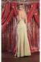 May Queen MQ1989 Spaghetti Strap Sheath Evening Dress with High Slit and Crisscross Back