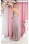 May Queen MQ1989 Spaghetti Strap Sheath Evening Dress with High Slit and Crisscross Back