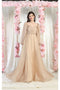 May Queen MQ1990 Pleated Bodice Chiffon A-Line Mother of the Bride Gown