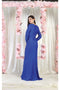 May Queen MQ1993 Stretch Jersey Long Sleeve V-Neck Evening Gown