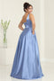 May Queen MQ1994 Satin Sleeveless Bridesmaid Dress with Side Pockets