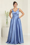 May Queen MQ1994 Satin Sleeveless Bridesmaid Dress with Side Pockets