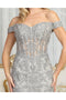May Queen MQ1995 Plus Size Embroidered Mermaid Gown with Corset Boning