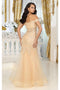 May Queen MQ1995 Plus Size Embroidered Mermaid Gown with Corset Boning
