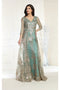 May Queen MQ2000 Glitter 3/4 Sleeve Formal Evening Dress