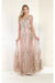 May Queen MQ2000 Glitter 3/4 Sleeve Formal Evening Dress