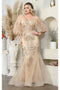 May Queen MQ2010 Puff Sleeve Plus Size Mermaid Evening Gown