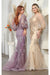 May Queen MQ2010 Puff Sleeve Plus Size Mermaid Evening Gown