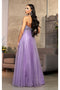 May Queen MQ2011 Spaghetti Strap Tulle Evening Gown with Floral Embellishments