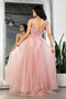 May Queen MQ2015 Sleeveless Tulle Evening Gown with 3D Floral Embellishments