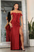 May Queen MQ2027 Glitter Illusion Ruched Red Carpet Gown