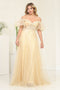 May Queen MQ2033 Sweetheart Neckline with Puffed Sleeves Gala Gown