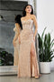 May Queen MQ2034 Strapless Sequin Long Prom Gown