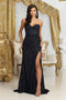 May Queen MQ2034 Strapless Sequin Long Prom Gown