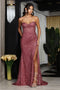 May Queen MQ2034 Strapless Sequin Long Prom Gown