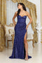 May Queen MQ2034 Strapless Sequin Long Prom Gown