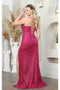 May Queen MQ2037 Spaghetti Strap Glitter Corset Special Occasion Gown