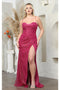 May Queen MQ2037 Spaghetti Strap Glitter Corset Special Occasion Gown