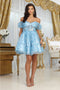 May Queen MQ2040 Sweetheart Party Dress with Corset Bodice and 3D Flower Detailing