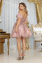 May Queen MQ2040 Sweetheart Party Dress with Corset Bodice and 3D Flower Detailing