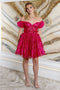 May Queen MQ2040 Sweetheart Party Dress with Corset Bodice and 3D Flower Detailing