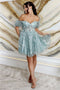 May Queen MQ2040 Sweetheart Party Dress with Corset Bodice and 3D Flower Detailing