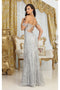 May Queen MQ2044 Rhinestone Embellished Corset Embroidered Long Gala Gown