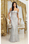 May Queen MQ2044 Rhinestone Embellished Corset Embroidered Long Gala Gown