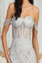 May Queen MQ2044 Rhinestone Embellished Corset Embroidered Long Gala Gown