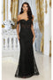 May Queen MQ2044 Rhinestone Embellished Corset Embroidered Long Gala Gown