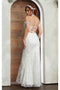 May Queen MQ2044B Sweetheart Ivory Lace-Up Back Long Wedding Gown