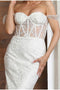 May Queen MQ2044B Sweetheart Ivory Lace-Up Back Long Wedding Gown