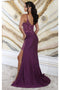 May Queen MQ2047 Glitter Gala Dress with Embellished Open V-Back