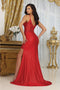 May Queen MQ2047 Glitter Gala Dress with Embellished Open V-Back