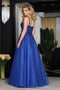 May Queen MQ2051 Sequin-Embellished Sleeveless Glitter Evening Gown