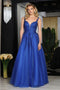 May Queen MQ2051 Sequin-Embellished Sleeveless Glitter Evening Gown