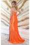 May Queen MQ2052 Sheer Bodice High Slit Spaghetti Strap Prom Dress