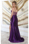 May Queen MQ2052 Sheer Bodice High Slit Spaghetti Strap Prom Dress