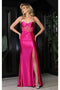 May Queen MQ2052 Sheer Bodice High Slit Spaghetti Strap Prom Dress