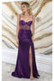 May Queen MQ2052 Sheer Bodice High Slit Spaghetti Strap Prom Dress