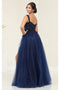 May Queen MQ2053 Sweetheart Neckline Floral Embellished Evening Gown