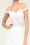 May Queen MQ2053B Glitter Off-Shoulder Ivory Wedding Gown